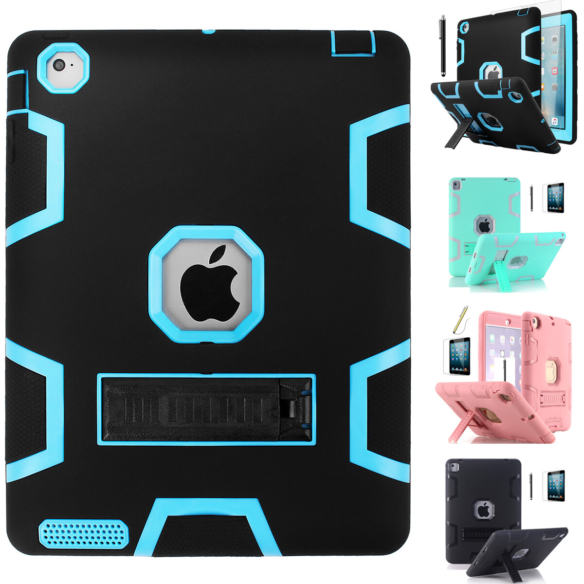For iPad Air 1st Generation 9.7″ Case Shockproof Heavy Duty+Screen Protector