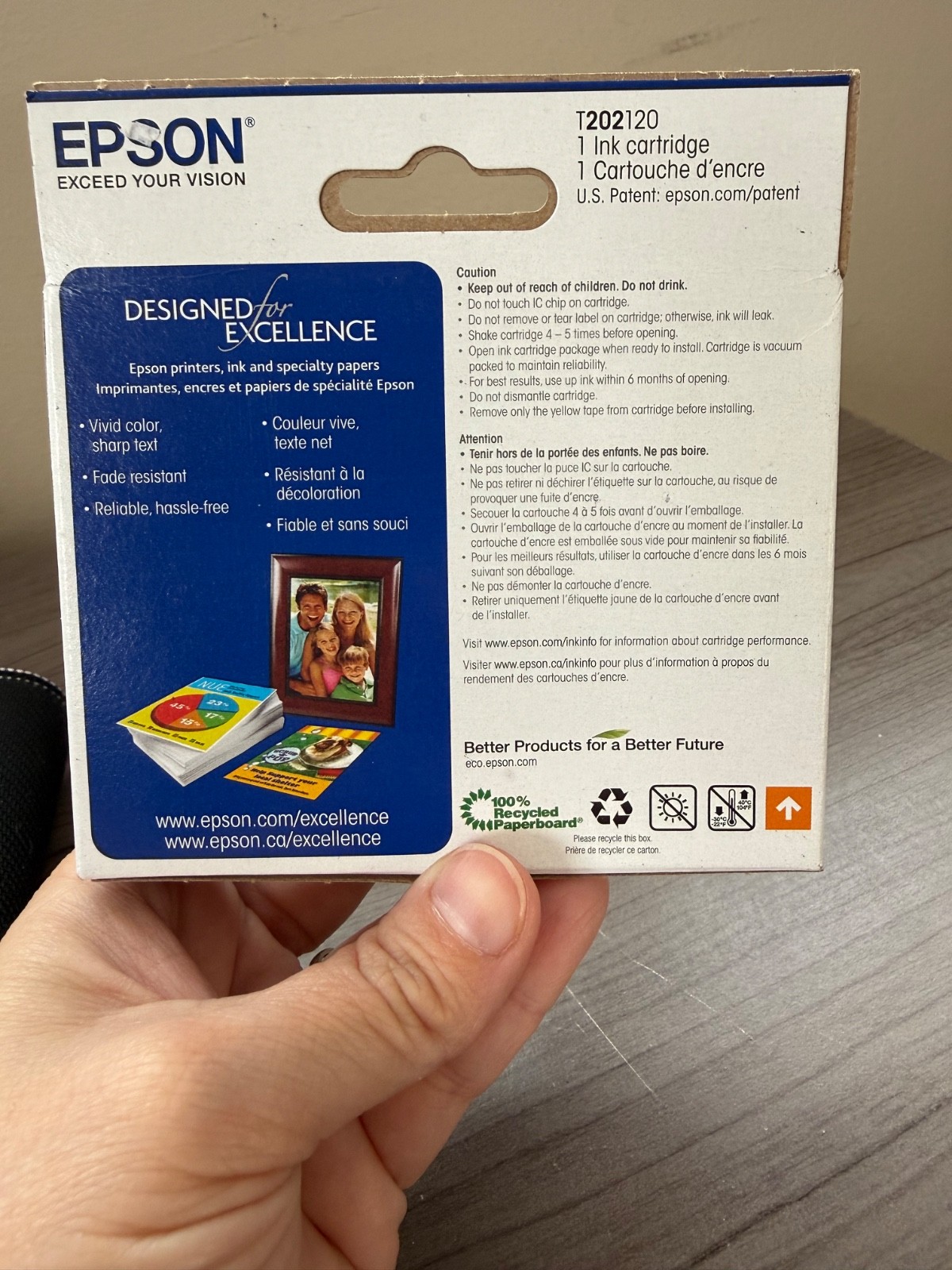 Epson 202 Black Ink Cartridge – Std Capacity – Exp 11/2027 – New Sealed