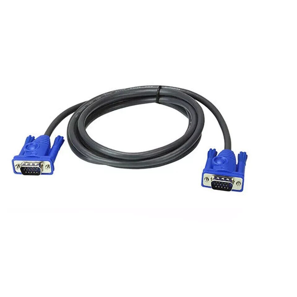 Lot of 100 VGA to VGA Cable 5ft 1080p HD Male to Male Monitor Laptop PC Computer