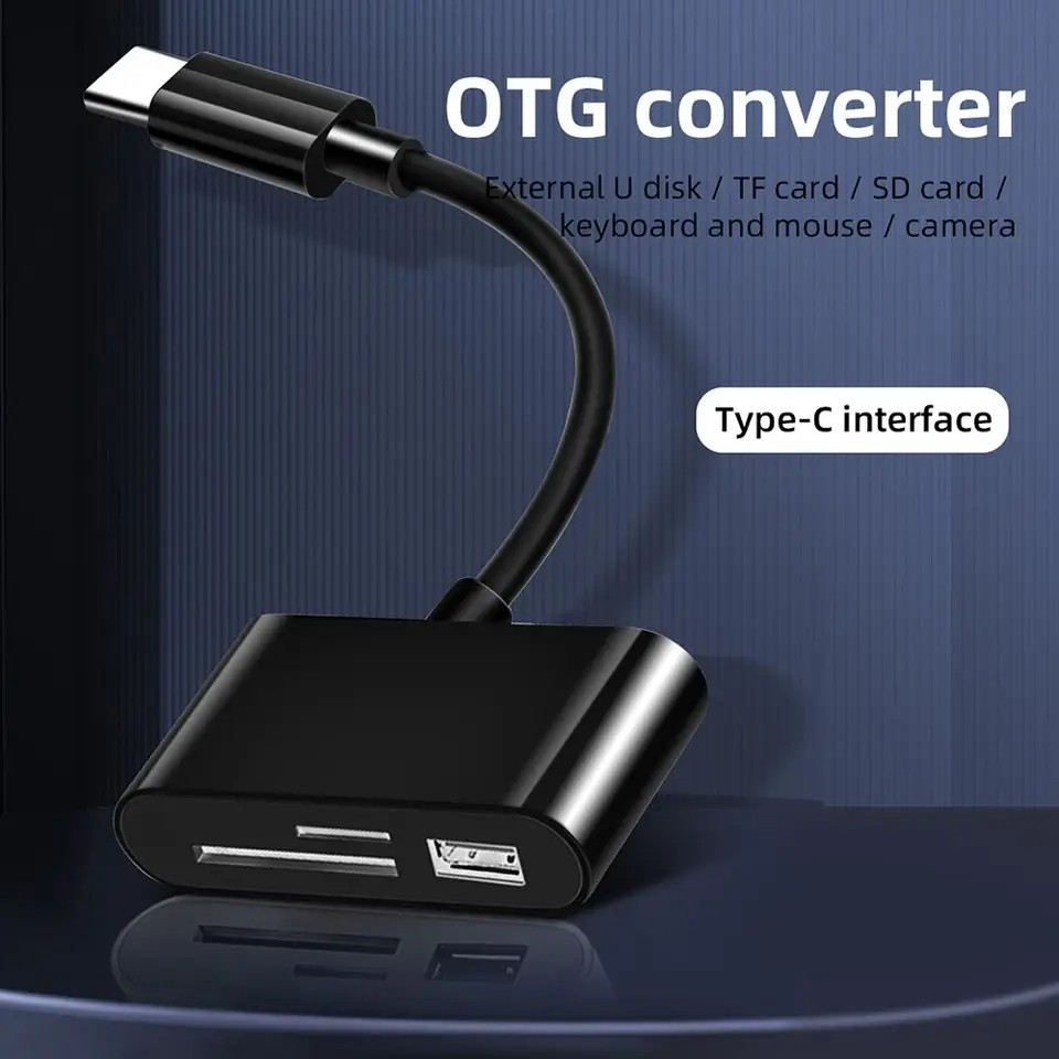 USB C 3 in 1 Hub Converter Type-C Adapter SD Card Reader For MacBook Pro Laptop