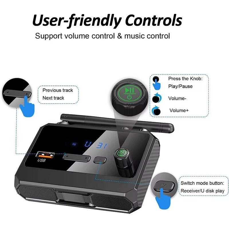 Toslink Optical RCA 3.5mm Bluetooth Receiver Headphone/Speaker Home Audio Stereo