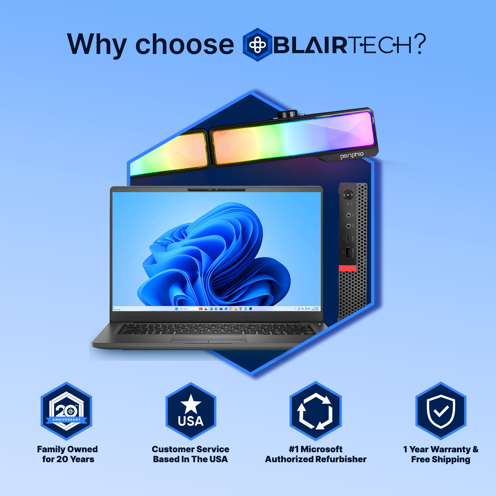 BlairTech All-in-One Desktop Intel i5 8th Gen 16GB RAM 512GB SSD Windows 11 Pro