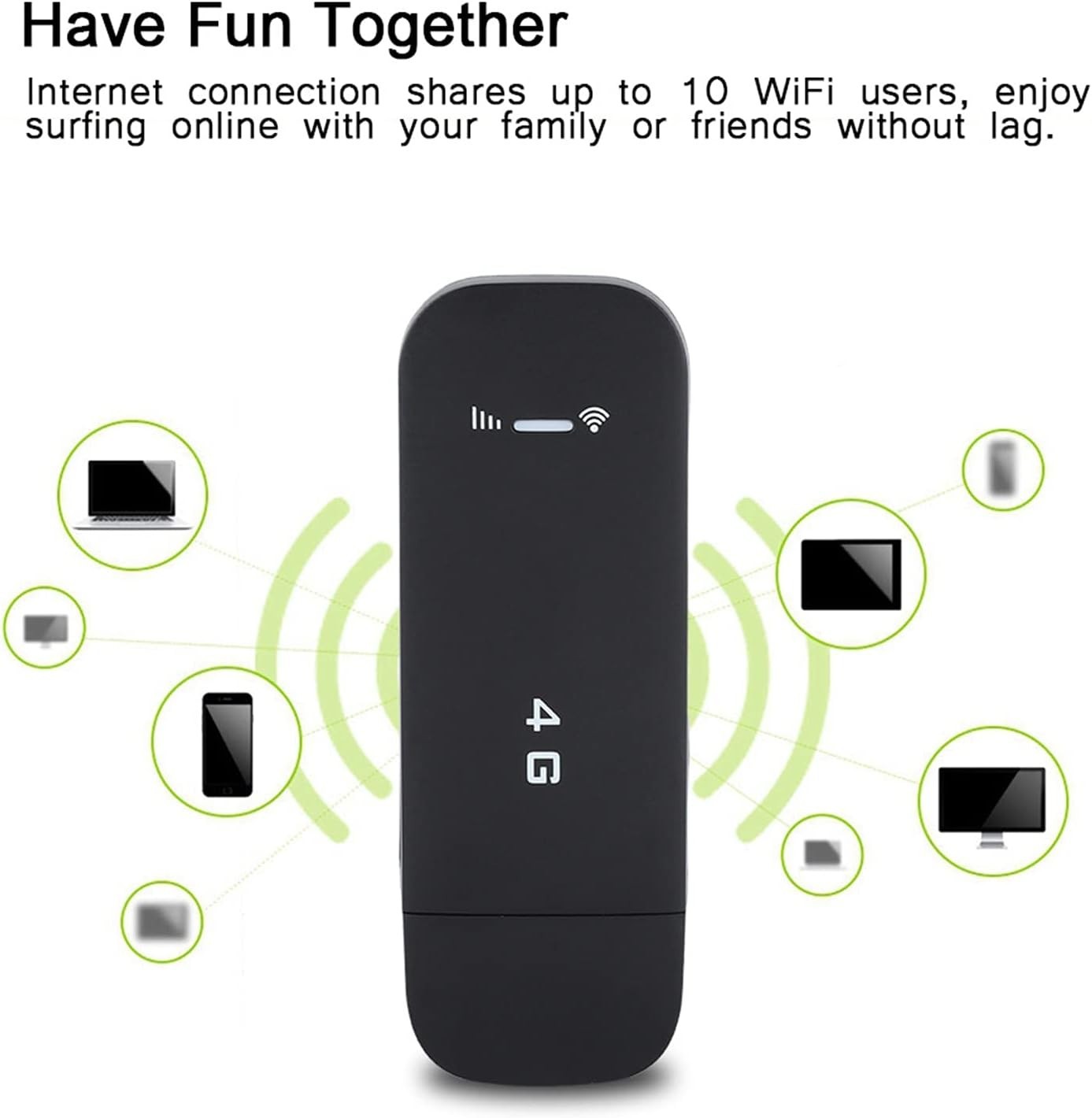 Plug-and-Play 4G LTE USB Router with 512MB Memory – Ideal for On-the-Go Users