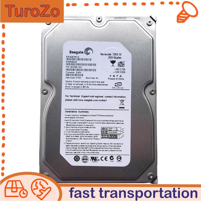 ST3250820A Seagate 250GB 7200RPM PATA IDE 3.5″ Desktop HDD Hard Disk Drive New