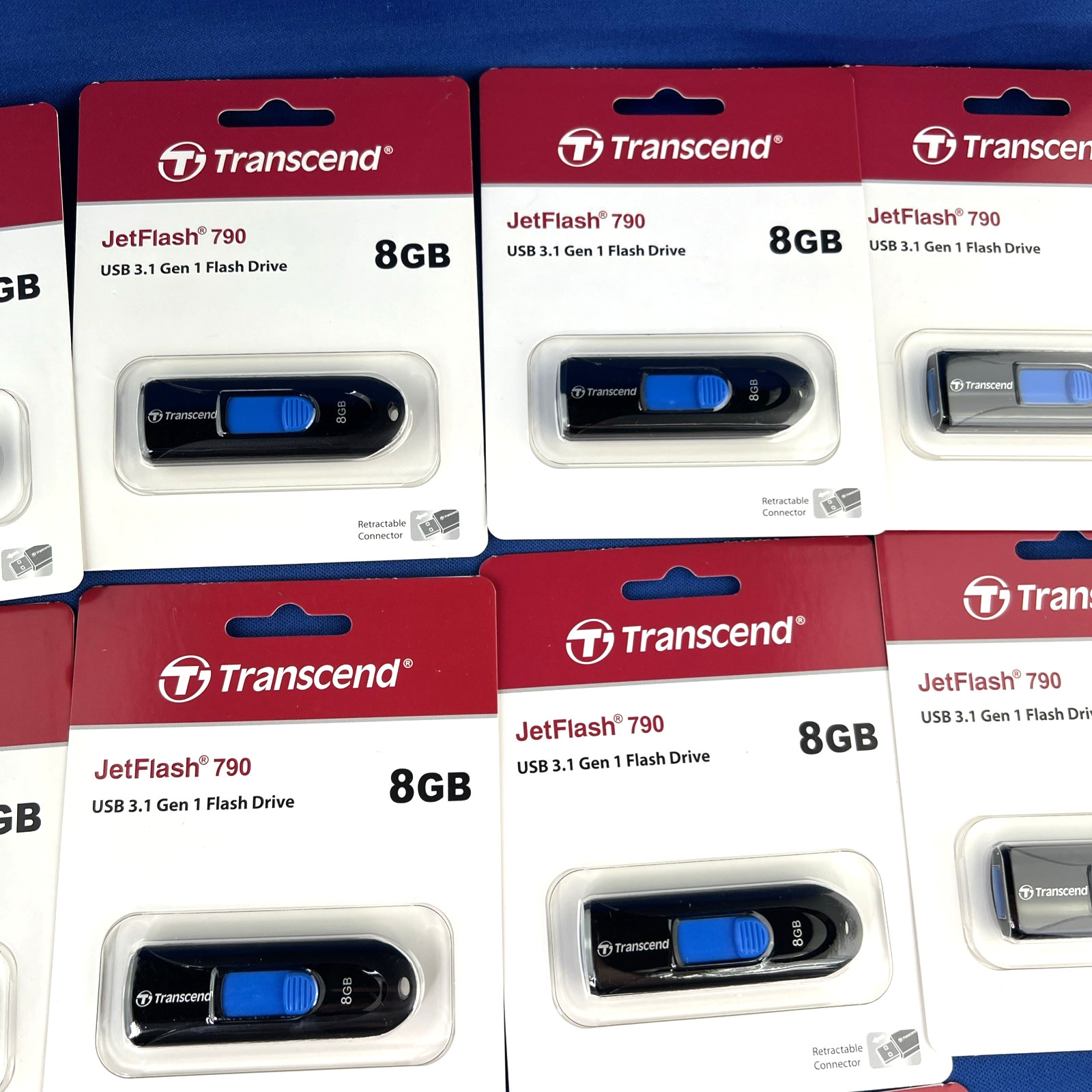 LOT 10 Transcend JetFlash 790 8GB USB 3.1 Flash Drive TS8GJF790K New Sealed