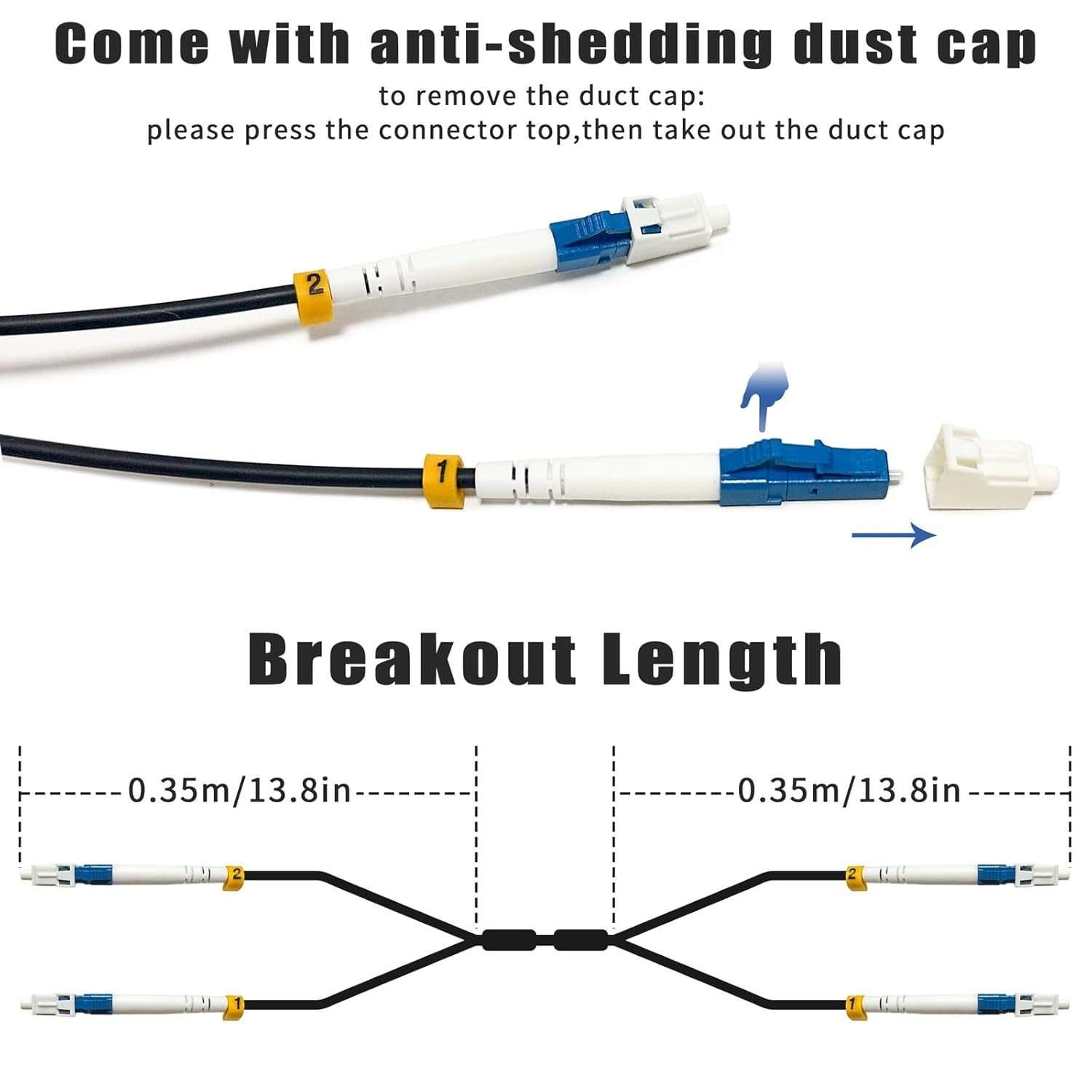 500ft LC to LC Armored Fiber Optic Cable, Single Mode, OS2 []