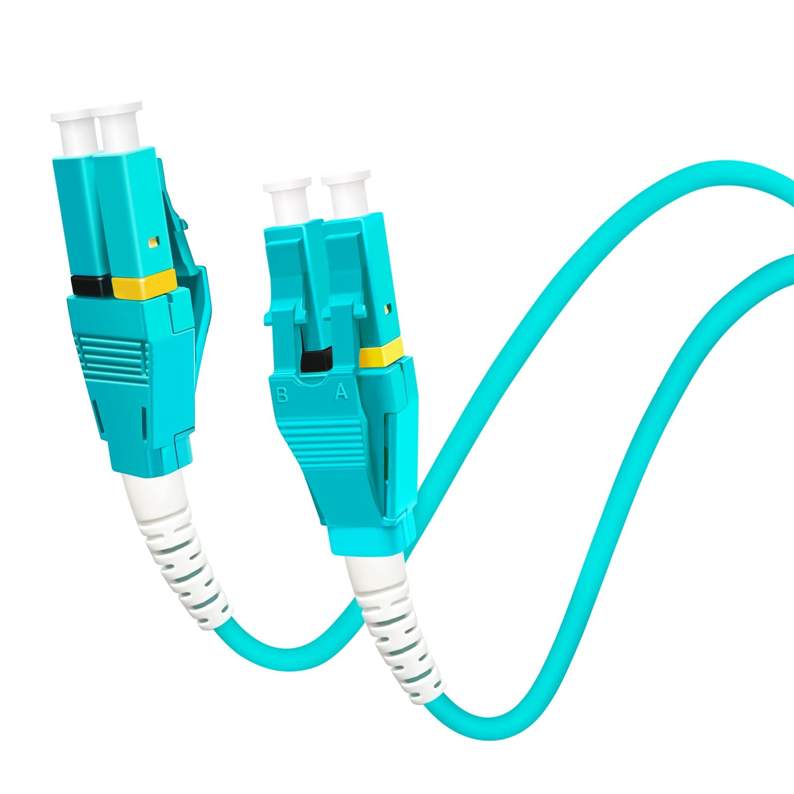 0.5m 1.5ft Uniboot LC to LC 10G OM3 Fiber Patch Cable Multimode Duplex 50/125