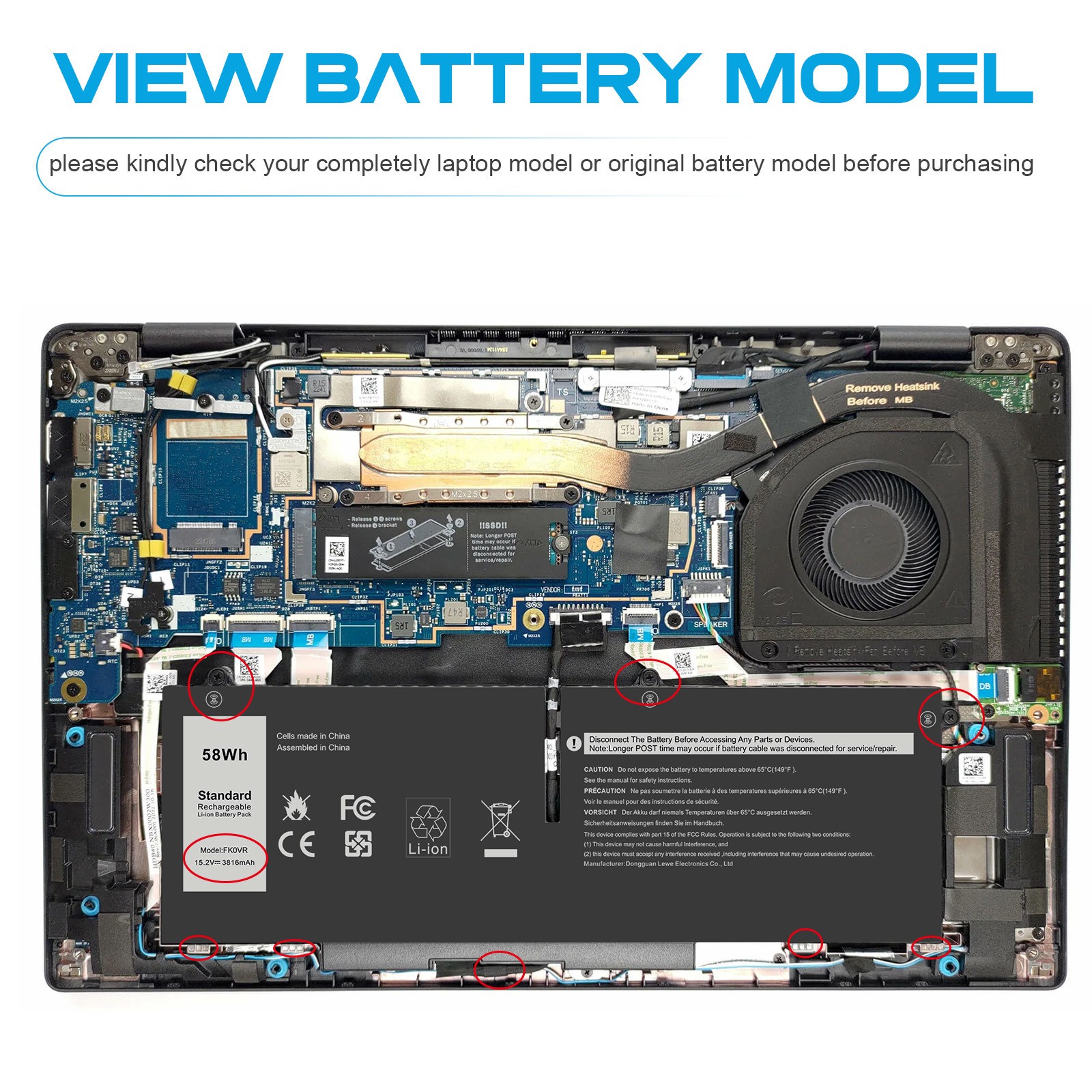 ✅FK0VR/07KRV Battery for Dell Latitude 5330 5430 5530 7430 Precision 3570 H4PVC