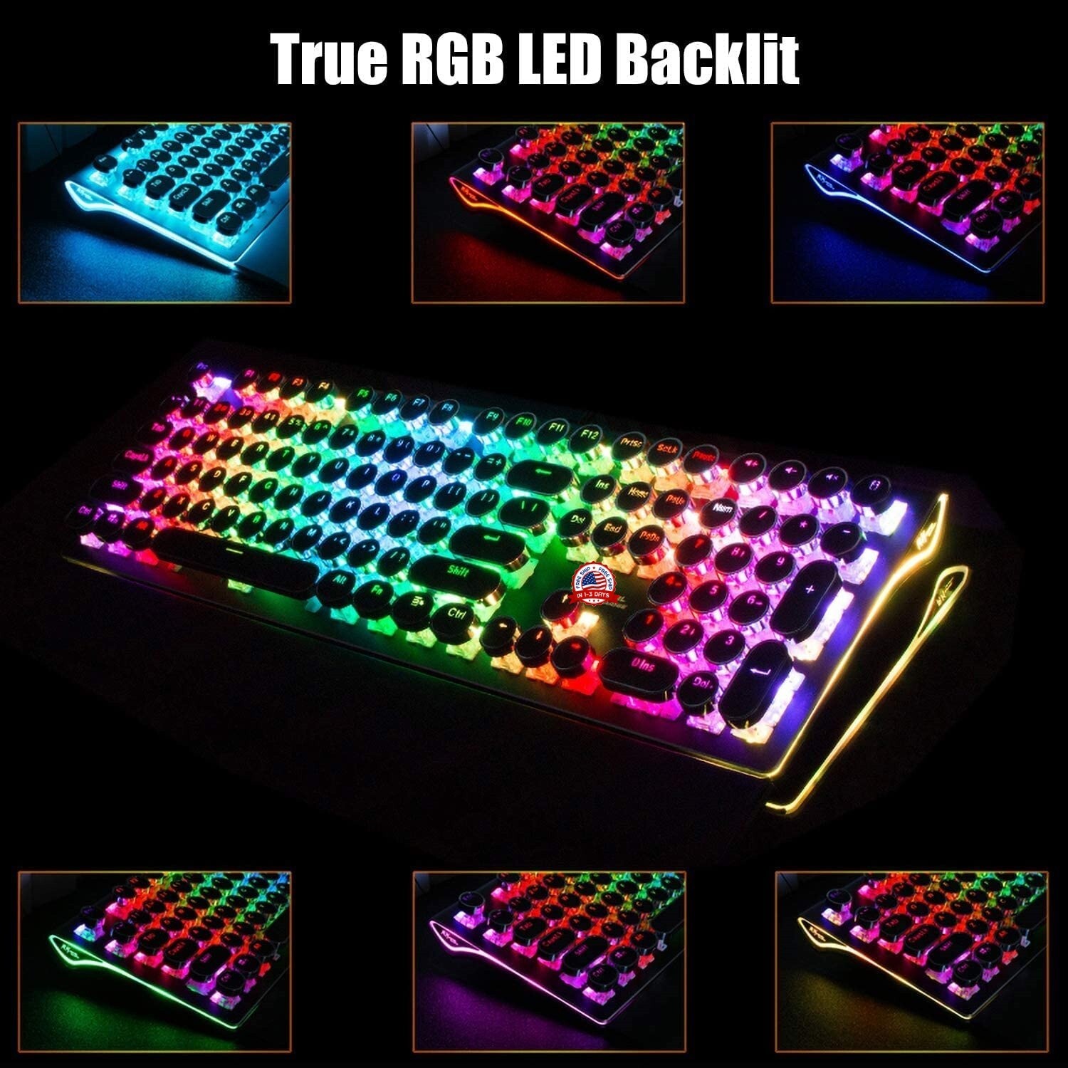 Teclado gamer mecanico exclusivamente para juegos teclados multi color LED NUEVO
