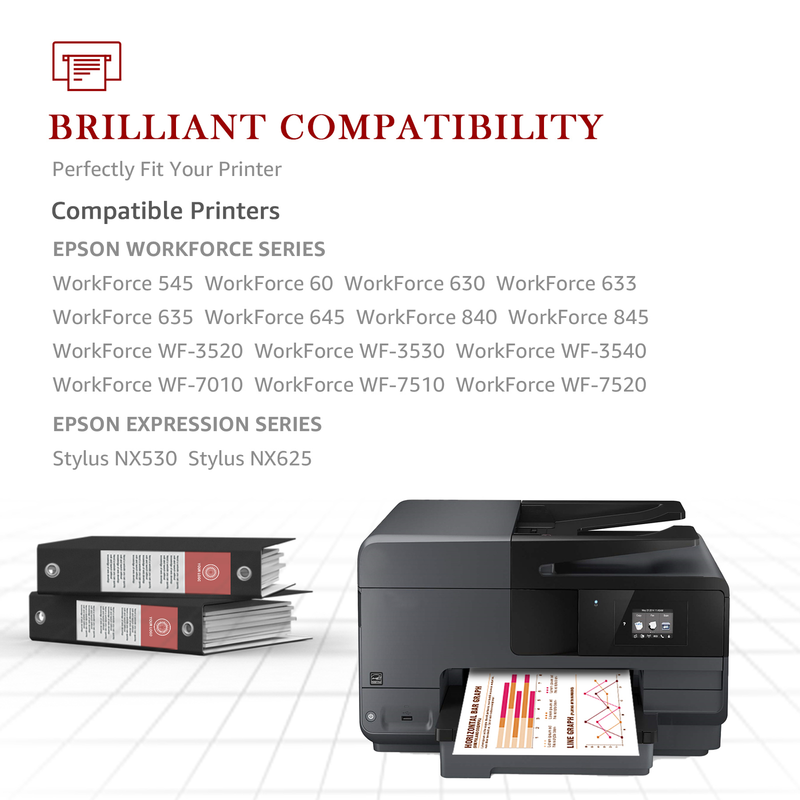 Compatible Ink Cartridge for Epson 127 WorkForce 545 60 630 633 635 645 840 845