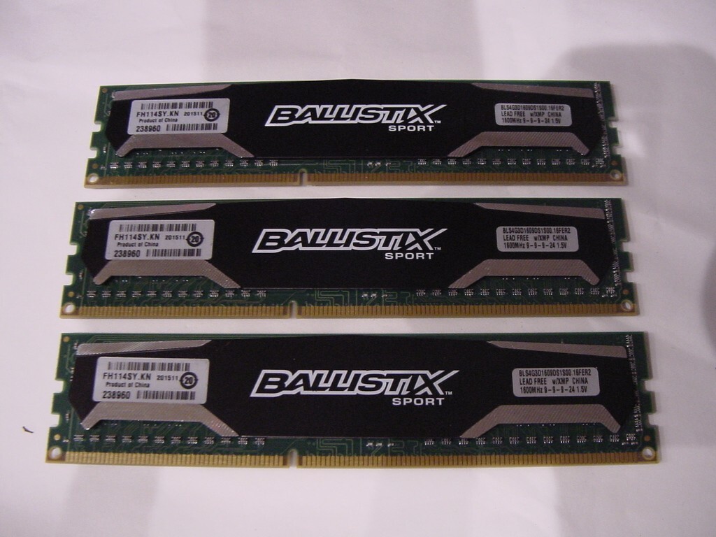 COMPUTER MEMORY – BALLISTIX SPORT 1600MHz 1.5V BLS4G3D1609DS1S00.16FER2 12GB?