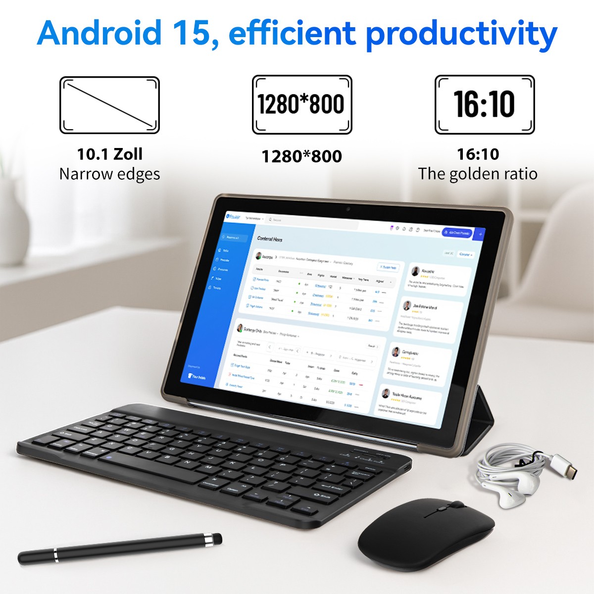 AEEZO 10.1″ WIFI Tablet Android 15 IPS HD 20GB+64GB Quad-Core Dual Camera
