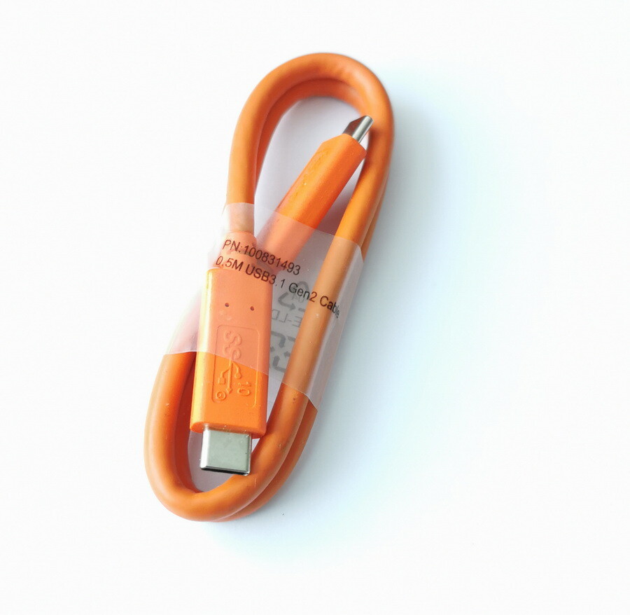 Orange 20in/50cm USB-C to USB-C Type C Cable For LaCie External Hard Drive HDD