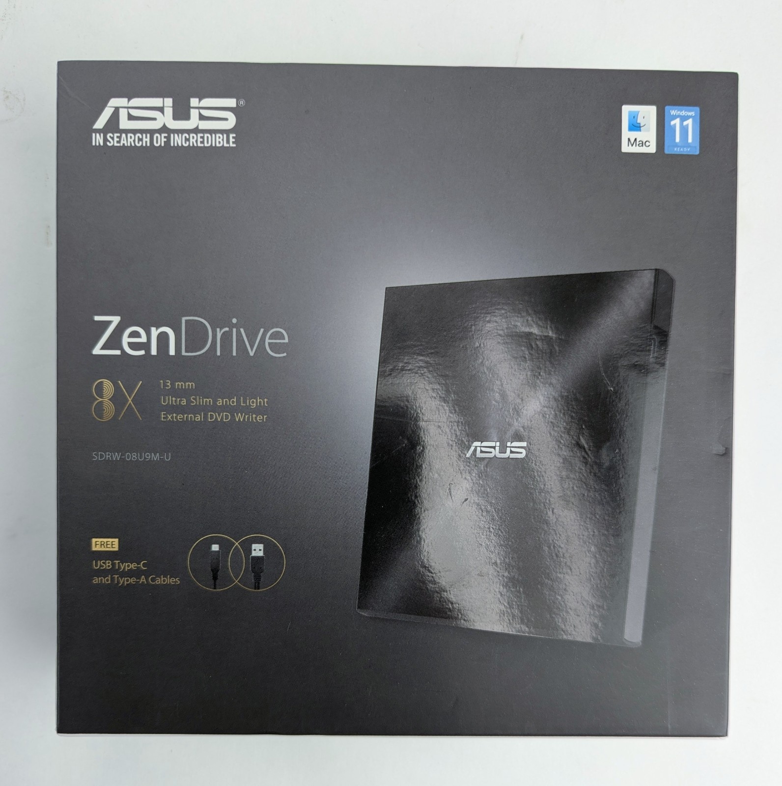 Asus ZenDrive SDRW-08U9M-U DVD-Writer – External – Black