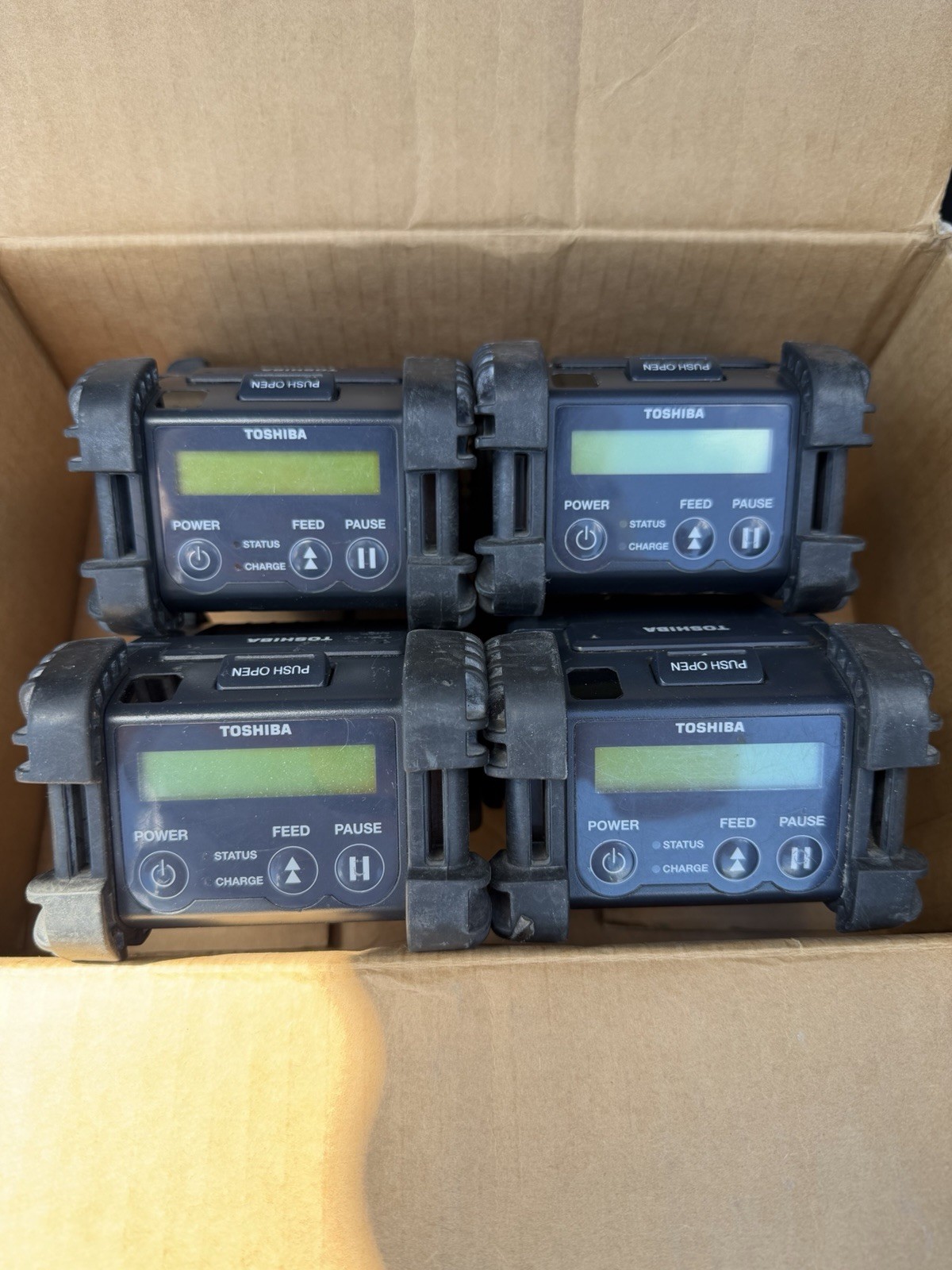 4x Toshiba Portable Printer Direct Thermal 203dpi (B-EP2DL-GH32-QM-R) W/ Battery