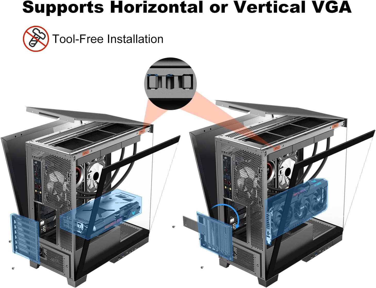 NEVIEW 4503 Mid Tower PC Case with Dual Tempered Glass Panels, 4×120Mm ARGB Fans