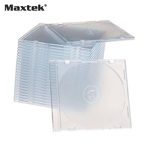 Ultra Thin 5.2mm Slim Clear CD Jewel Case with Built in Frost Clear Tray, 100