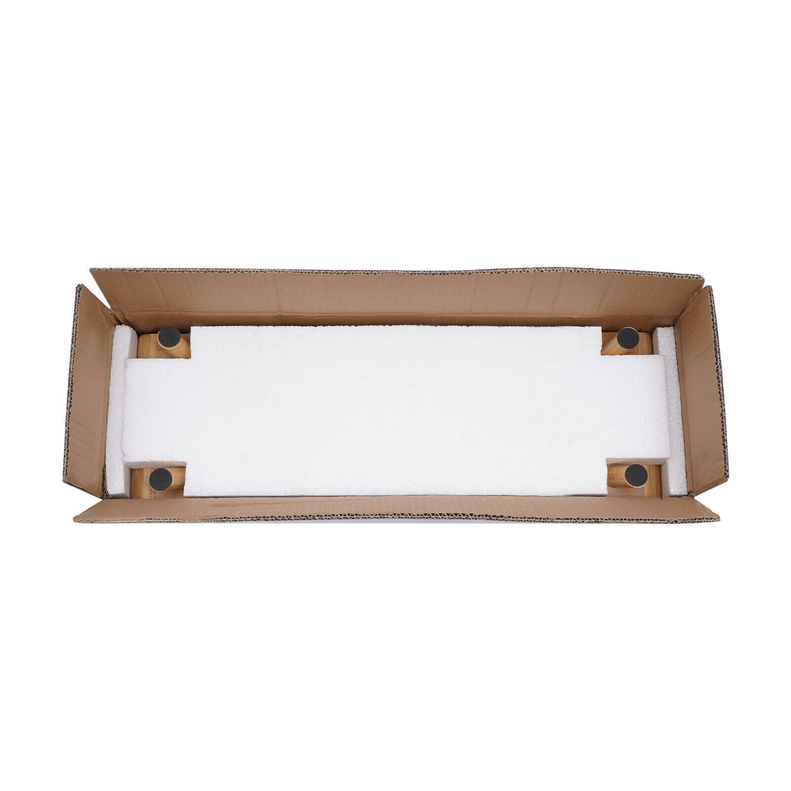 24in Bamboo Monitor Stand W/ Drawer Back Baffle Desktop Stand Riser 4.5in Height
