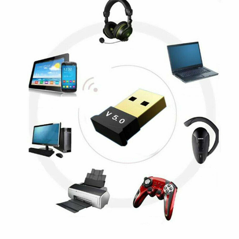 Real Bluetooth 5.0 USB Adapter Wireless Dongle For Desktop Laptop Windows PC TV