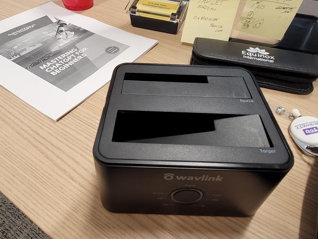 WAVLINK Dual Bay 2.5/3.5″ HDD SSD Docking Station USB TO SATA Black New Sealed
