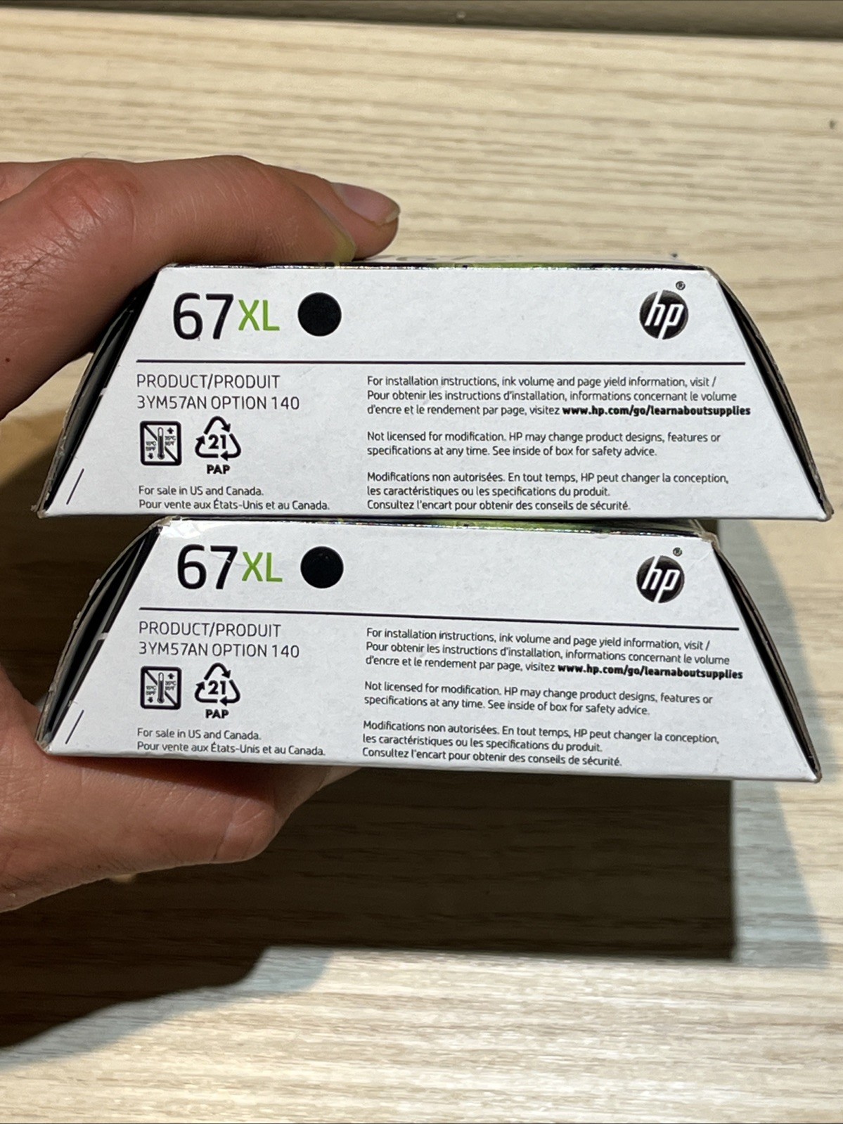 HP 67 XL Black Ink Cartridge NEW SEALED EXP Sep 2026 Lot Of 2 Oem Original