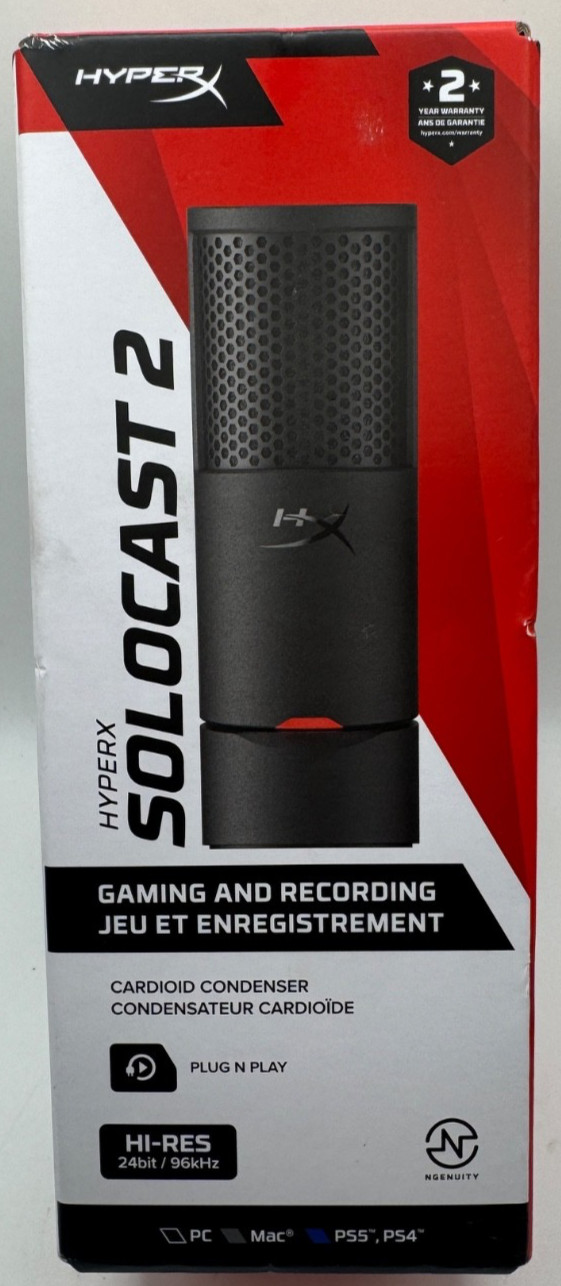 HyperX SoloCast 2 Gaming USB Condenser Microphone Built-in Shock Mount for PC