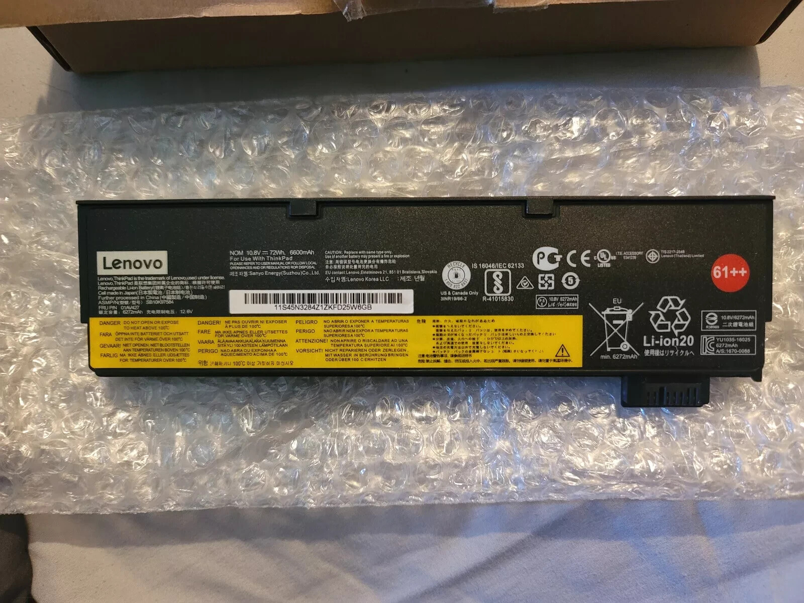 61++ OEM 72Wh Battery for Lenovo ThinkPad T470 T480 T570 T580 01AV492 01AV427
