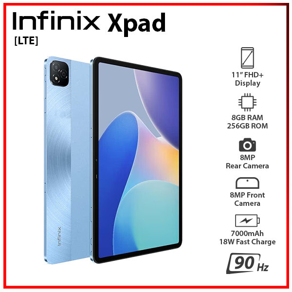(LTE) Infinix Xpad BLUE 8GB+256GB Octa Core Fast Charge Android PC Tablet
