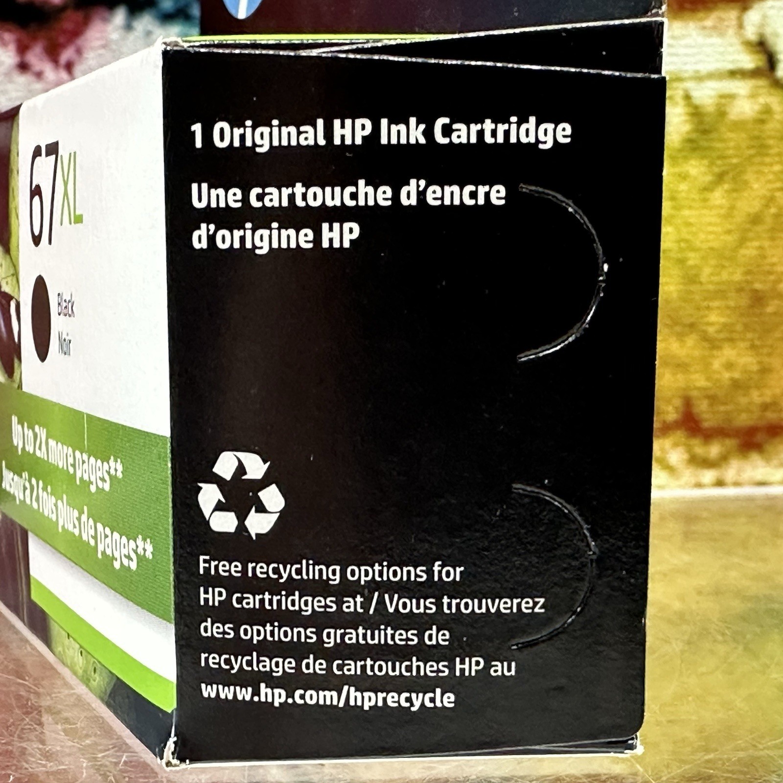 HP 67 XL Black Original Ink Cartridge Genuine Printing 2X More Pages Sealed NEW!