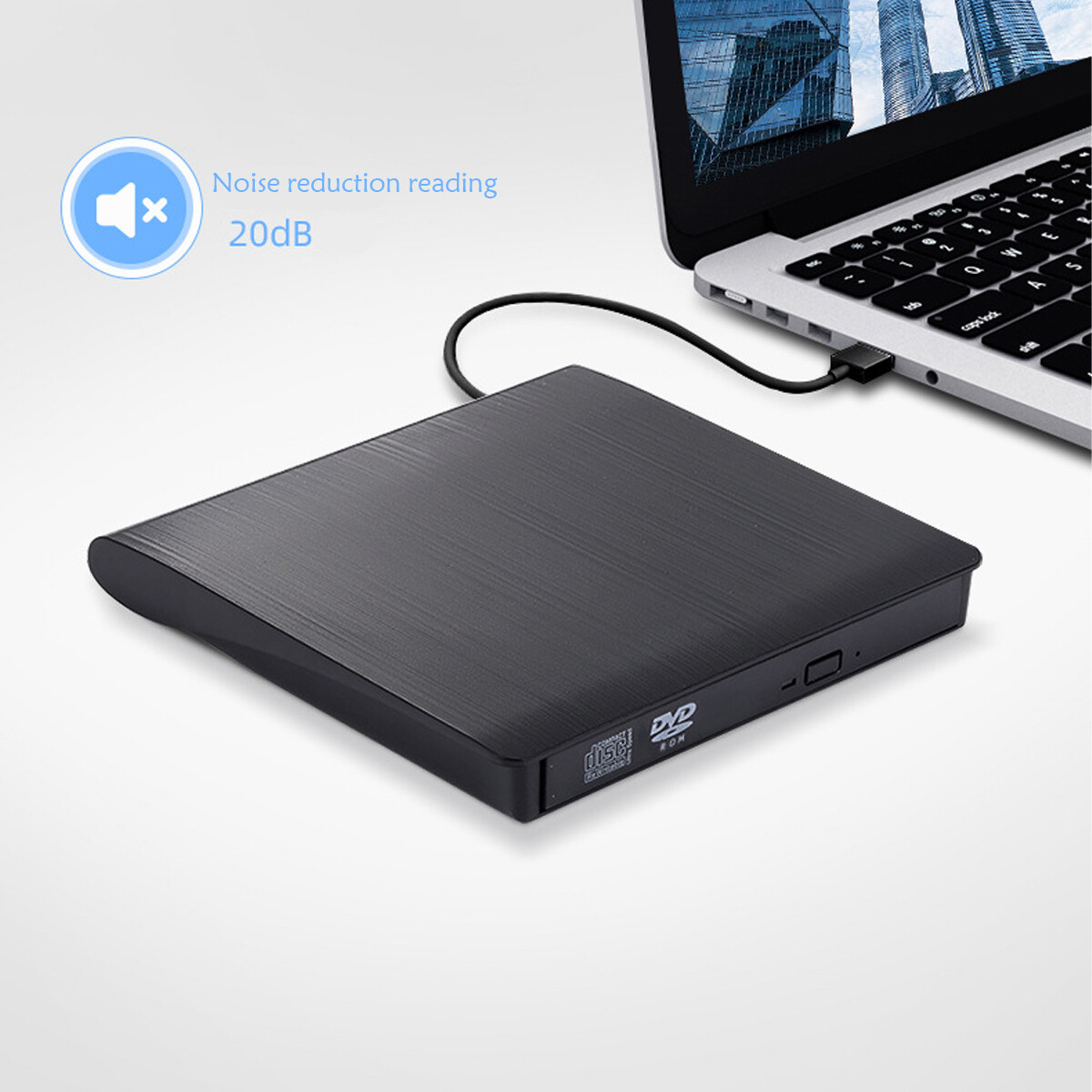 Slim External USB CD DVD ROM Writer Drive Burner Reader Player PC Laptop