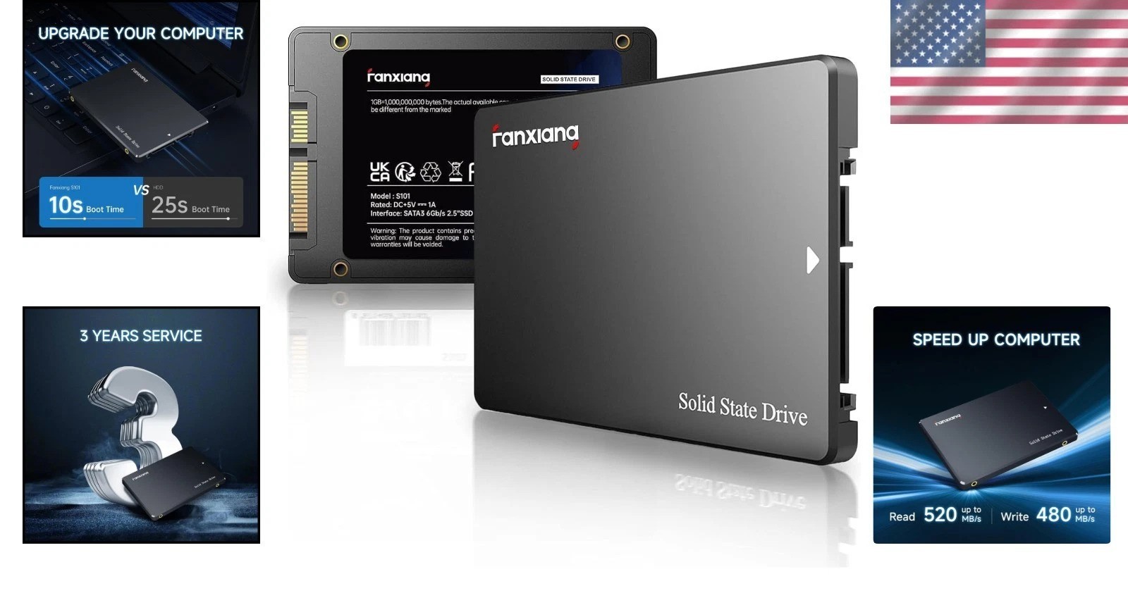 Internal SSD 1TB SATA III 2.5″ | Fast 520MB/s Read | 3D NAND | Hardware Encry…