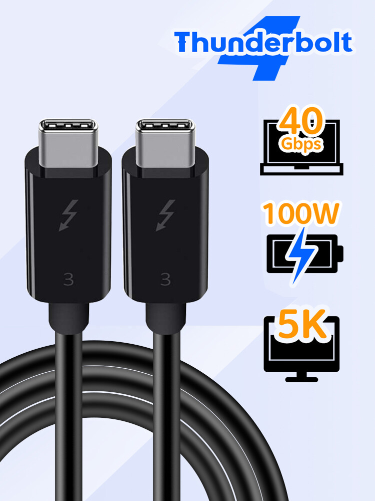 Thunderbolt 3 Cable 0.7M 2M 40Gbps 100W 5K 4K Charging Thunderbolt 3 to TB3 Male