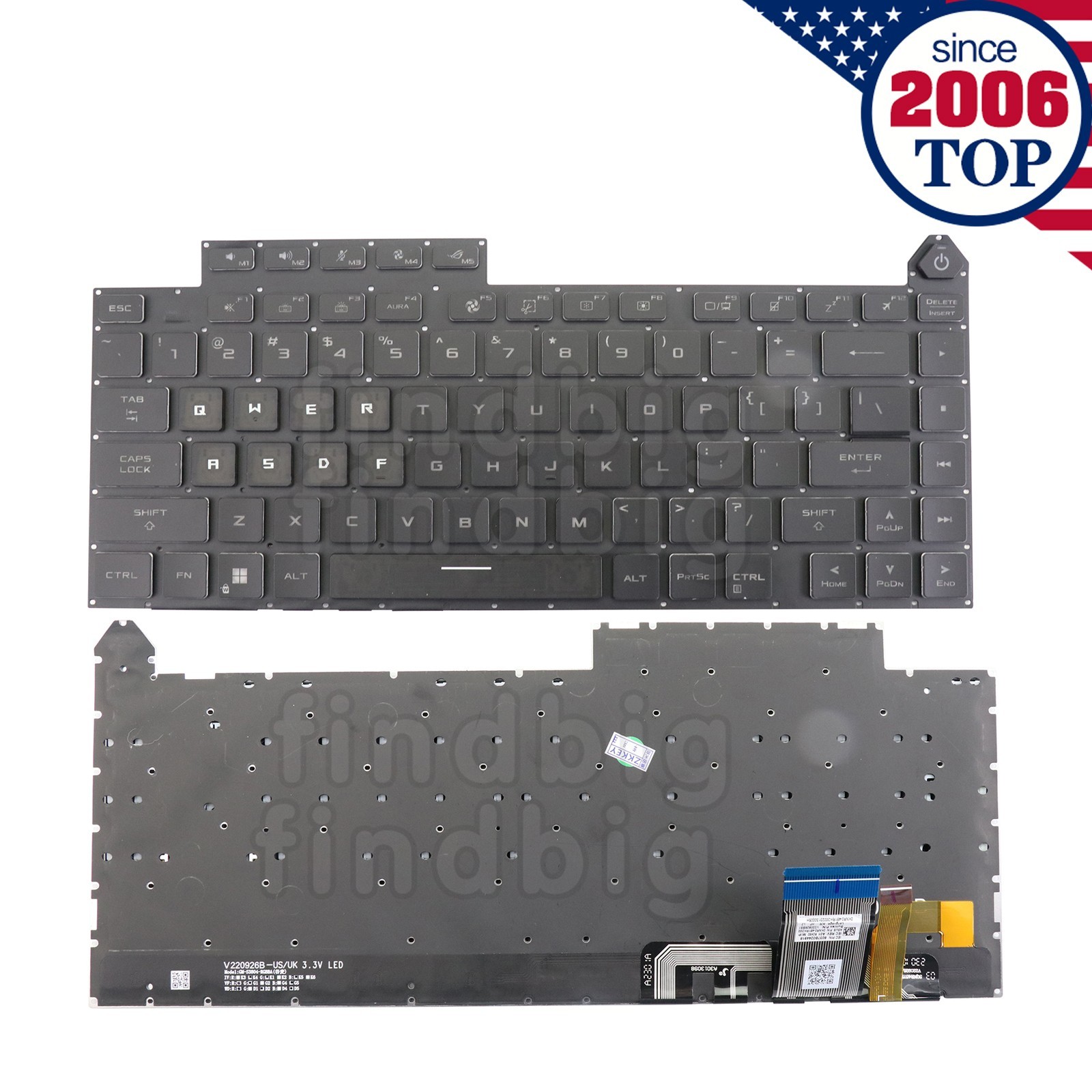 Original US Backlit keyboard for Asus ROG Strix G16 G614 G614J G614JU G614JV