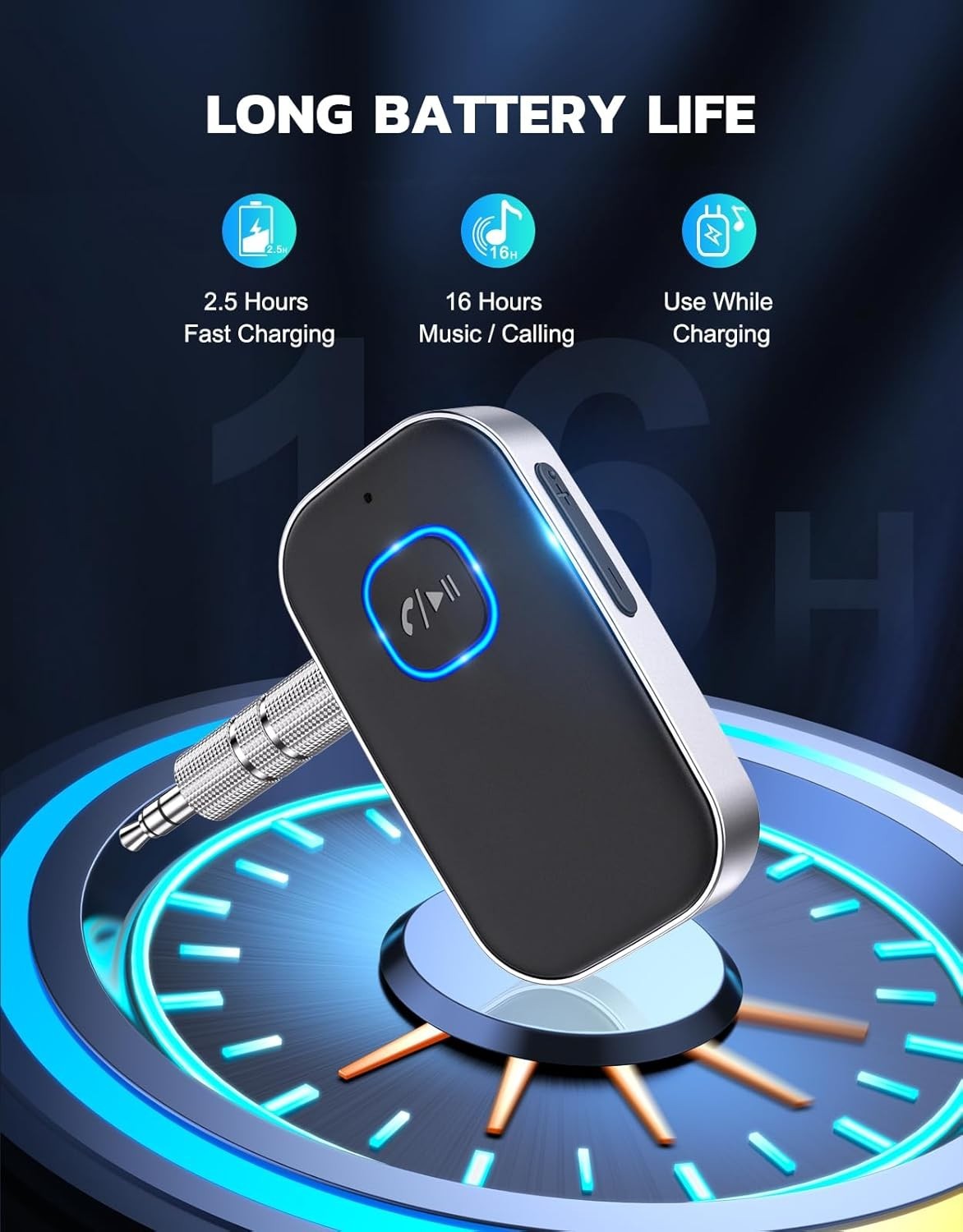COMSOON Bluetooth Receiver for Car, Noise Cancelling 3.5mm AUX Bluetooth Car