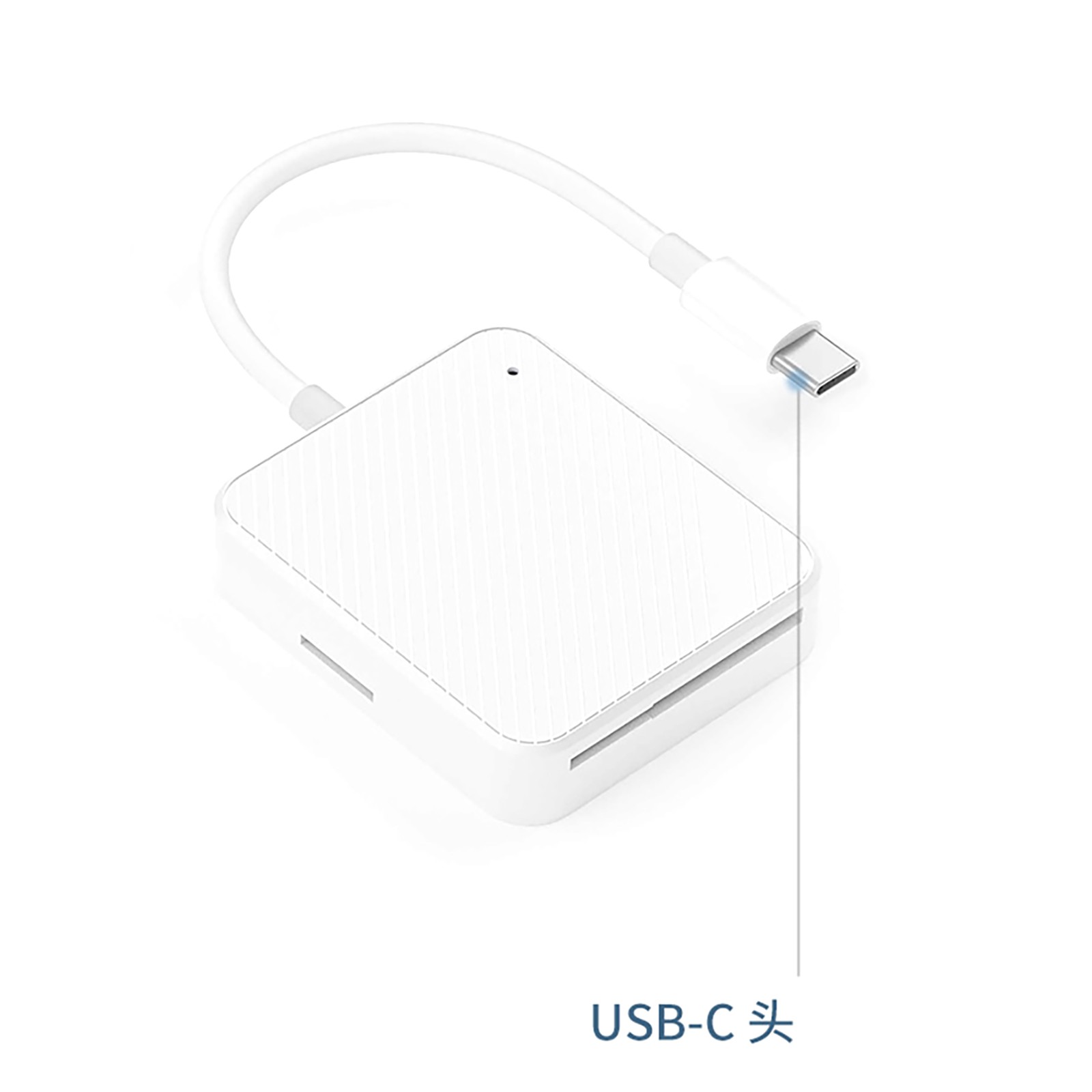 4 in 1 Type-C USB-C Smart Media M2 SD SM XD Memory Card Reader Adapter White