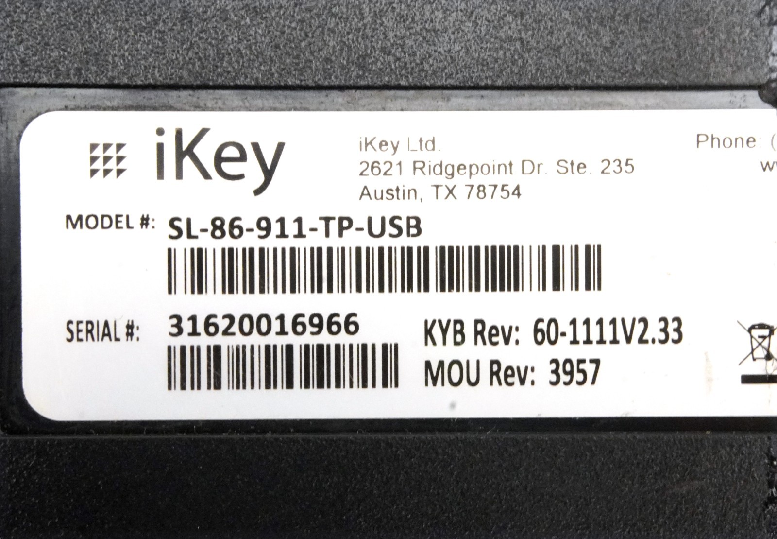 iKey Red Backlit Rugged Wired USB Keyboard w/Touchpad for Panasonic ToughBook