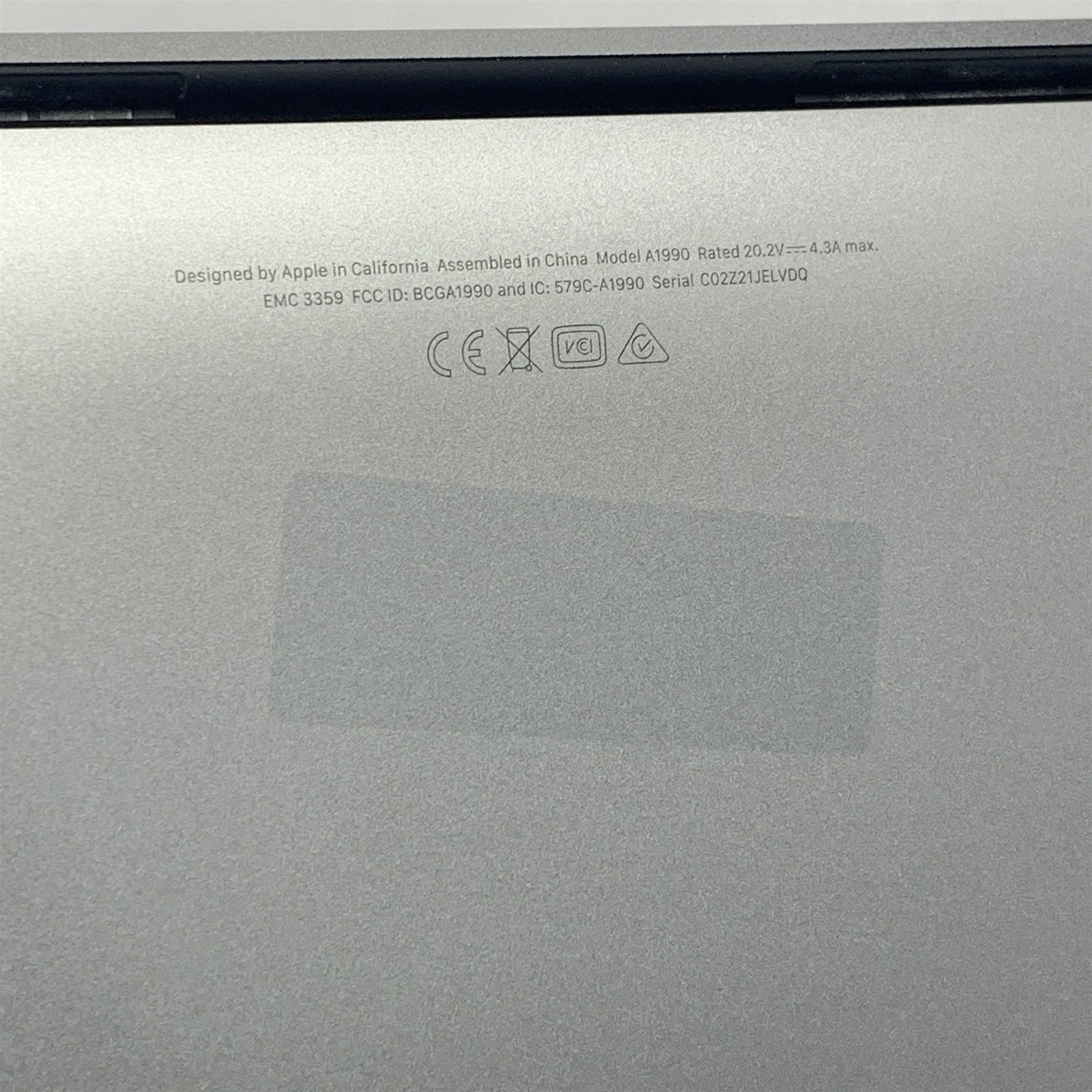 Apple MacBook Pro A1990 15″ 2019 Laptop Oct Core i9-9980HK 2.4GHz 16GB 500GB SSD