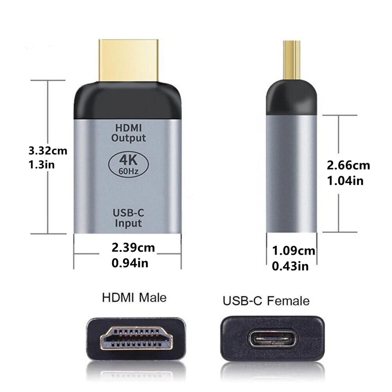 New USB-C Female to HDMI 2.0 Male Adapter 4K@60Hz For Tablet Accessories Fast