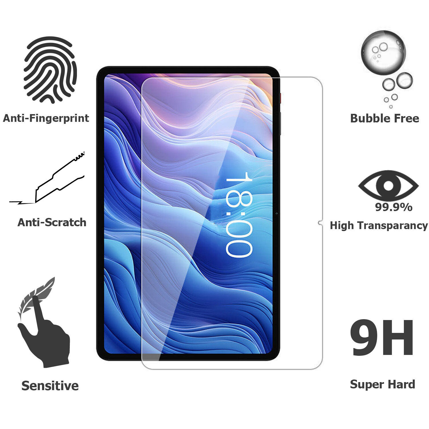 For TECLAST T60 12 inch Android 14 Tablet (2024) Tempered Glass Screen Protector