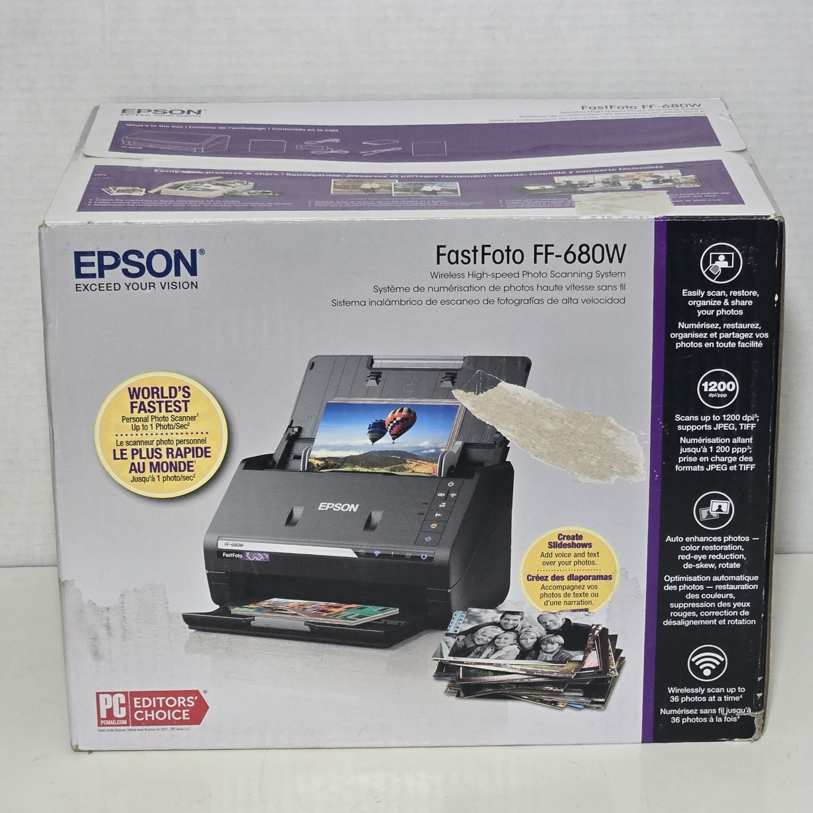 Epson FastFoto FF-680W Photo Scanner (B11B237201) New Retail Sealed Box