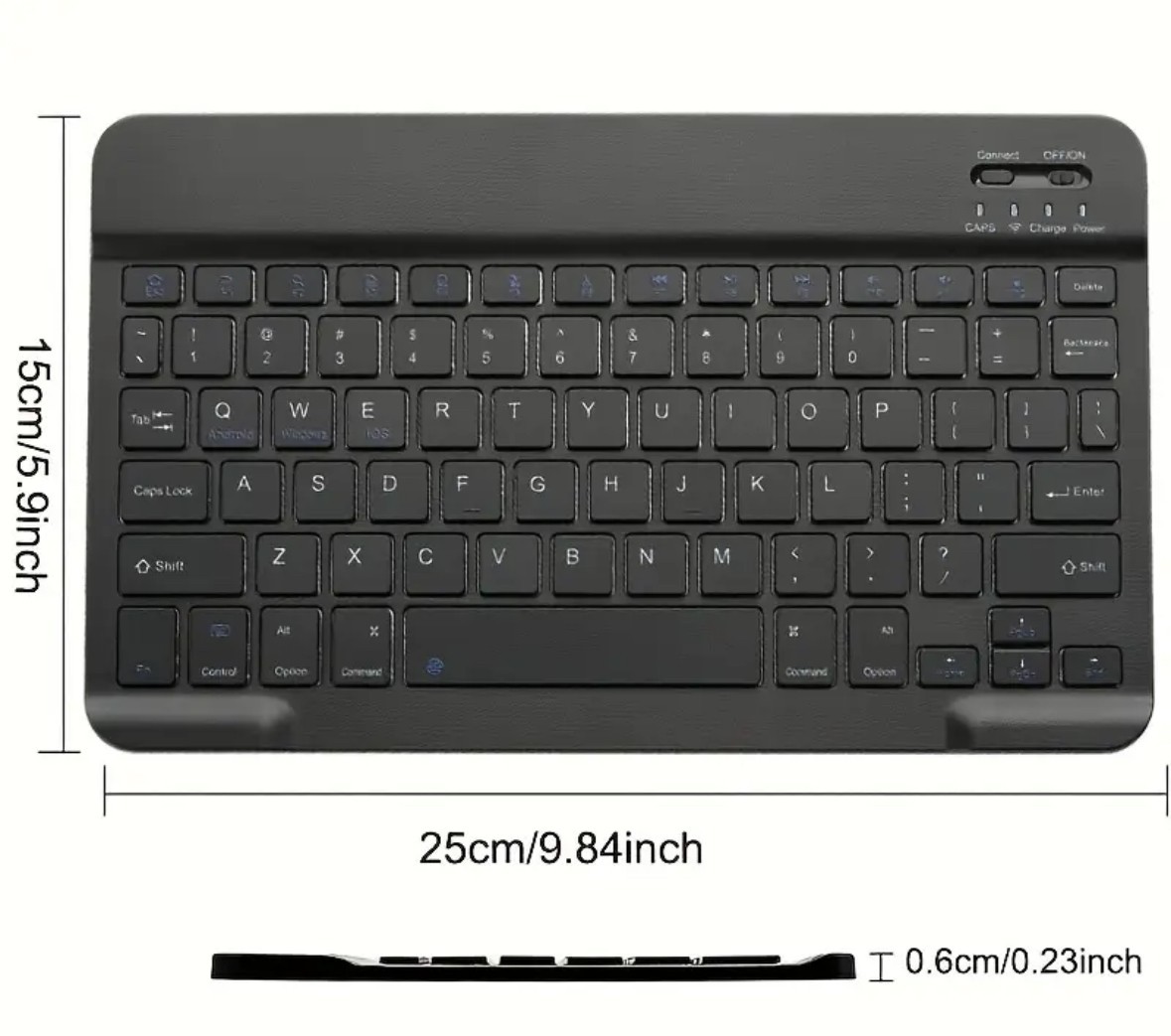 Slim Portable Wireless Keyboard Rechargeable Bluetooth for Tablet Phone Laptop