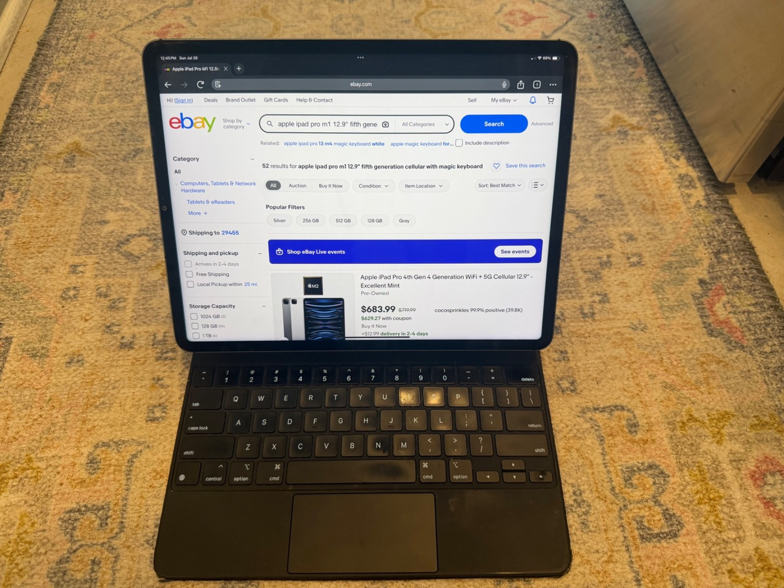 IPAD PRO M1 12.9” + Magic Keyboard, 256 gb, 5th generation