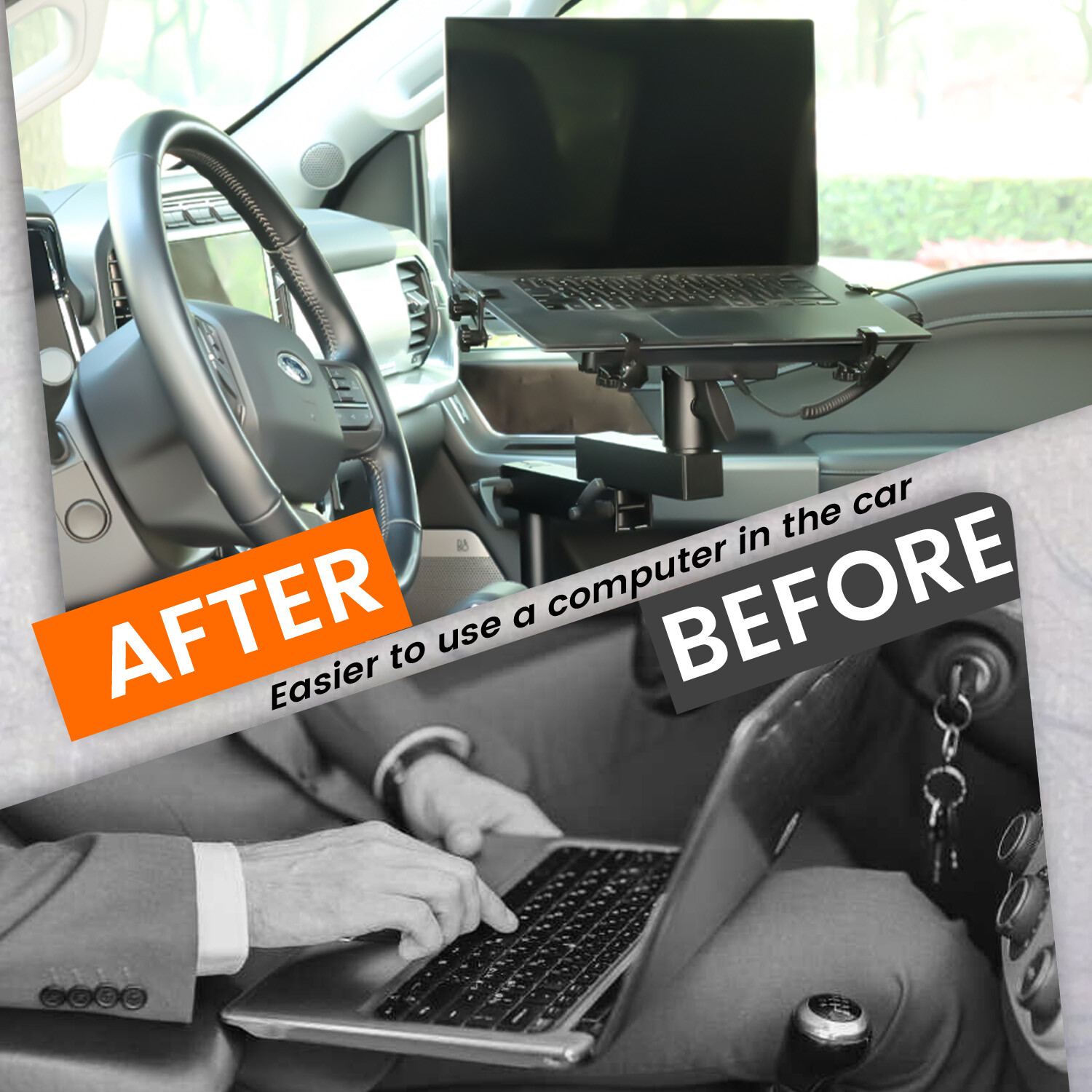 Heavy Duty Truck Laptop Mount for Toyota Tacoma 2024 2025 Adjustable Aluminum