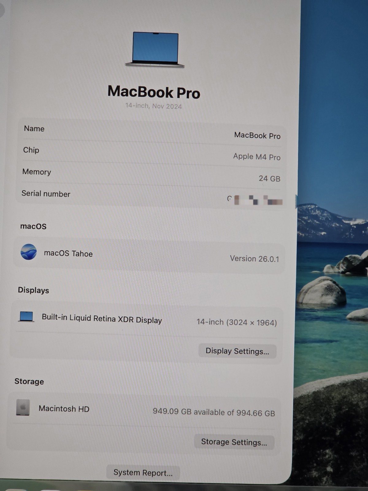 Apple MacBook Pro 14-inch M4 Pro 14-Core CPU 20-Core GPU 24GB RAM 1TB SSD – READ