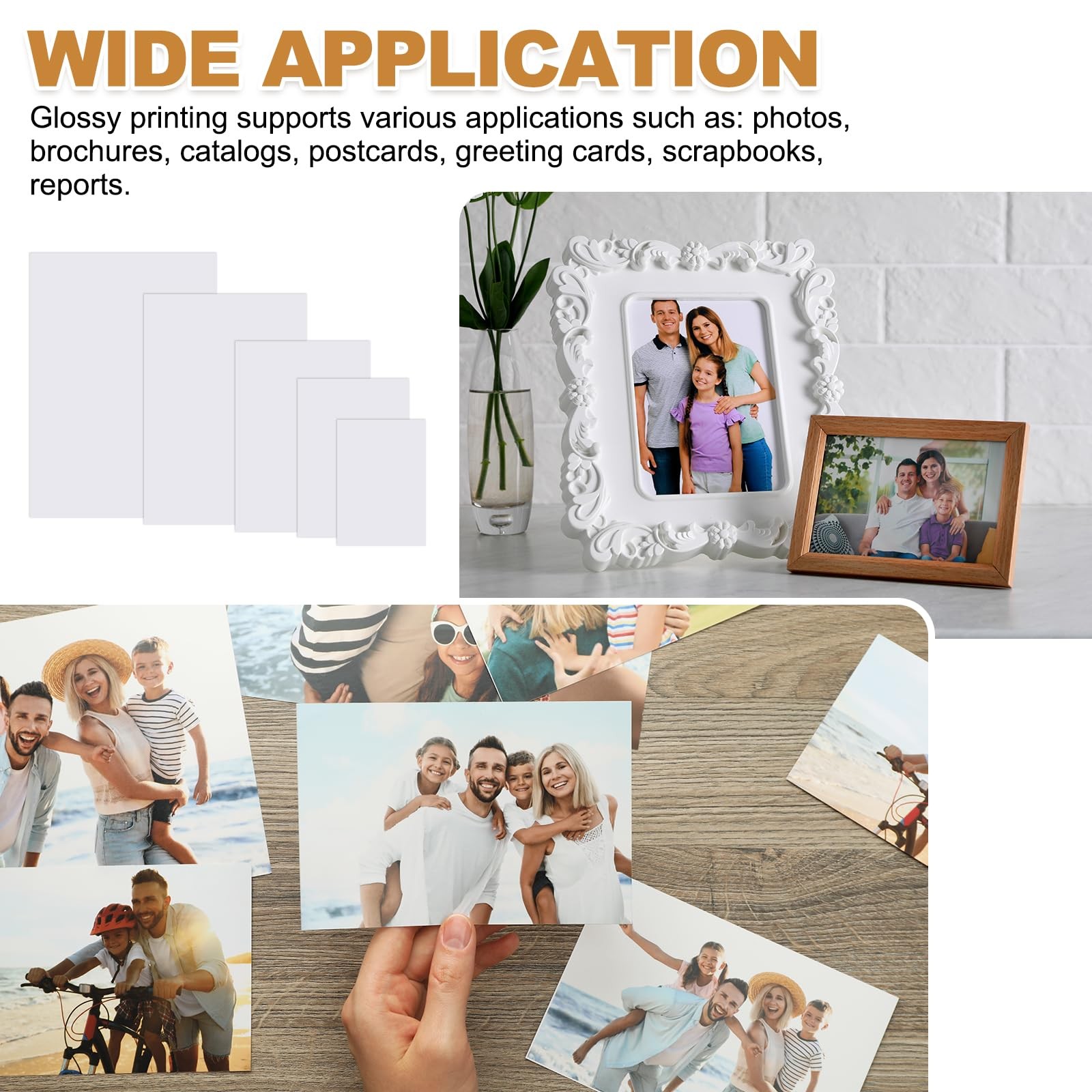 100 Sheets Glossy Photo Paper 240gsm Inkjet Printer Card Stock 3.5×5 Inch