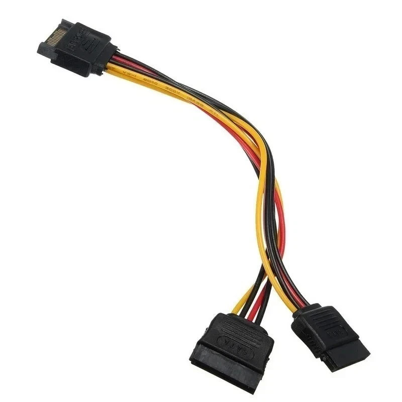 SATA 15Pin Power Splitter Cable 1 to 2 Male to 2 Female HDD 20CM