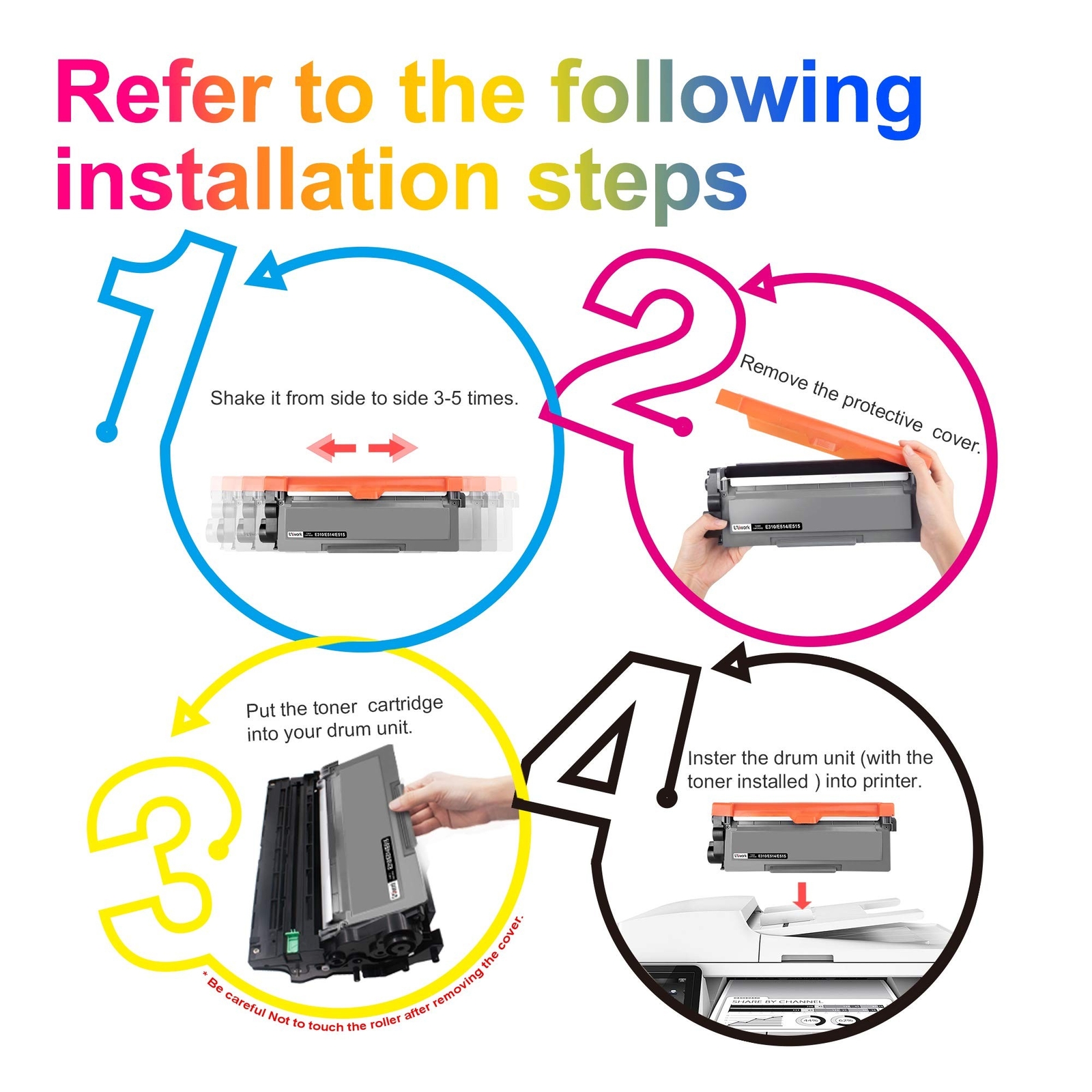 Uniwork Compatible Toner Cartridge Replacement for Dell E310dw P7RMX PVTHG 59…