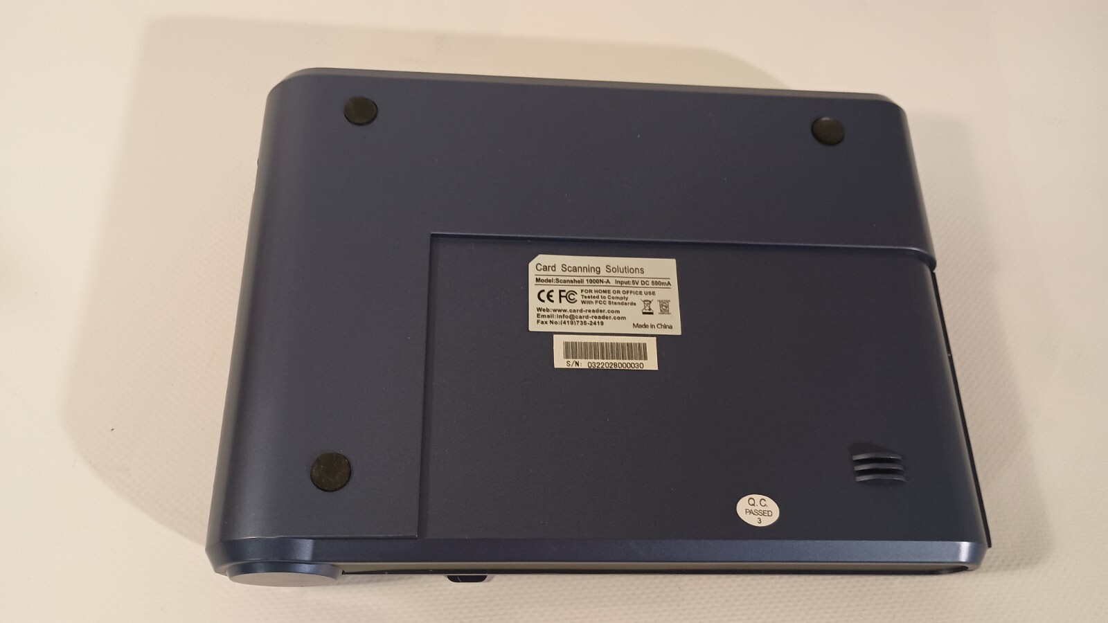 SCANSHELL 1000N-A ID FLATBED PORTABLE ID DRIVERS LISENCE PASSPORT SCANNER.