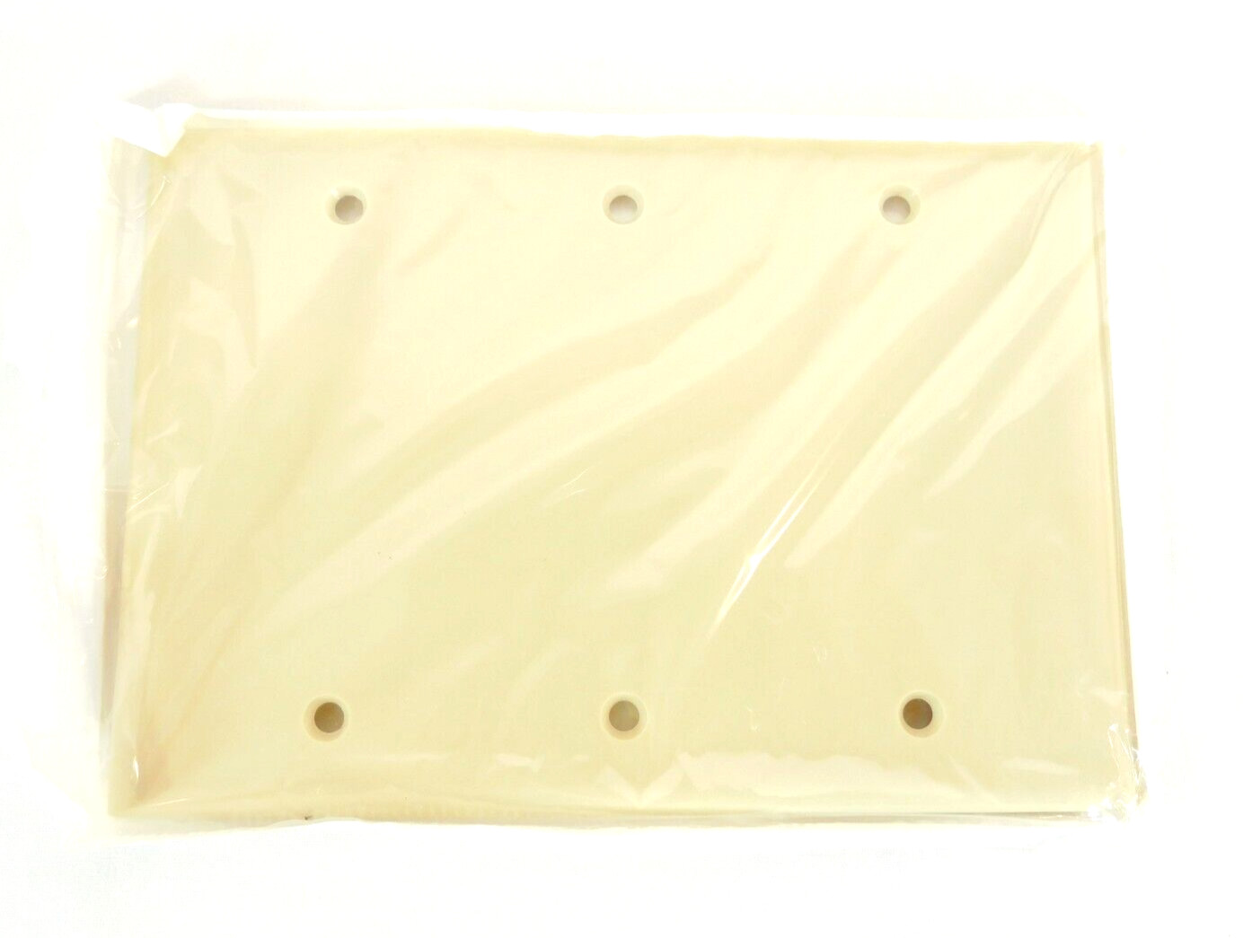 3-Gang Blank Wallplate Standard Size Thermoset 001-86033 – Ivory