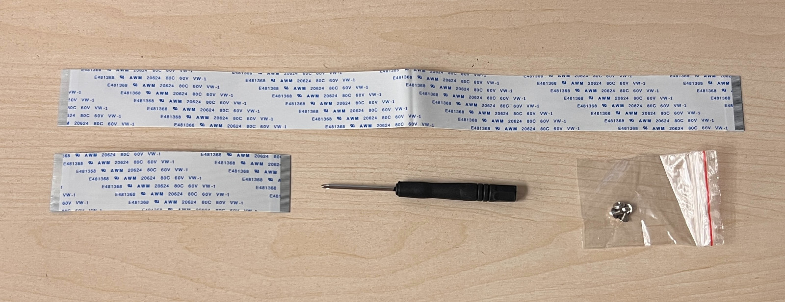 E481368 AWM 20624 52 Pin 10 cm & 30cm L x 1.2cm W Ribbon Cable w/ Screws (5 Pcs)